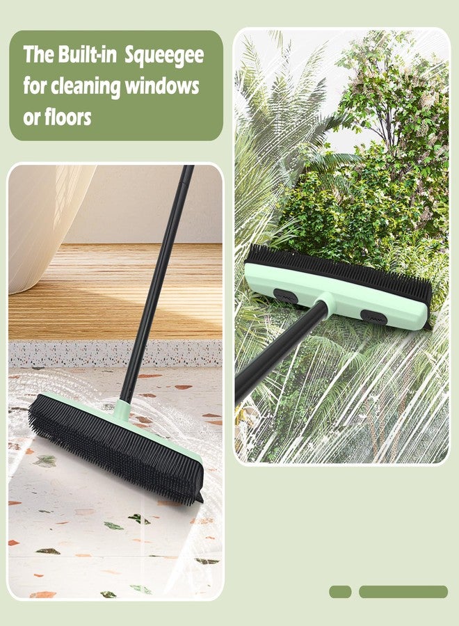 DALIPER Upgraded Rubber Broom Pet Hair Remover with Squeegee Fur Sweeper Small Detailing Lint Brush to Fluff Carpet Rug Tile Hardwood Floor - Image 3