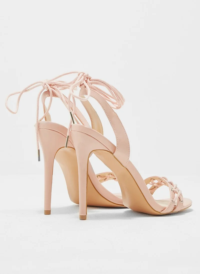 Public Desire X VIPD Collection Jayde Pierce Scene Corset Lace Up High Heels