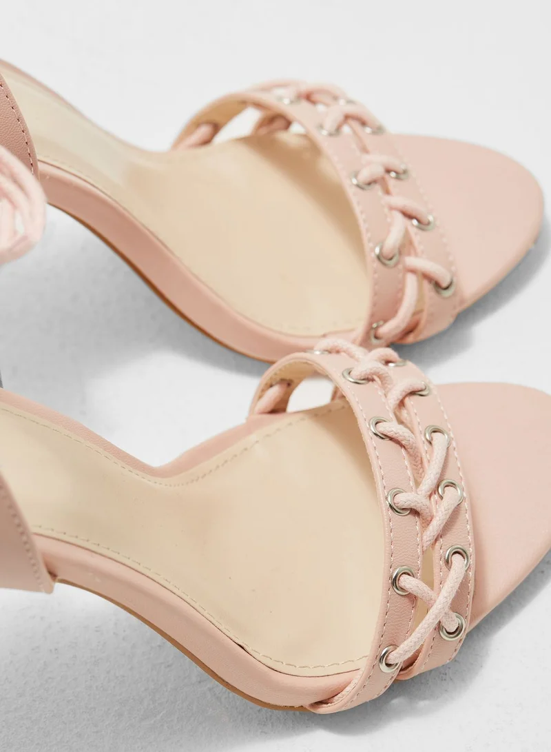 Public Desire X VIPD Collection Jayde Pierce Scene Corset Lace Up High Heels