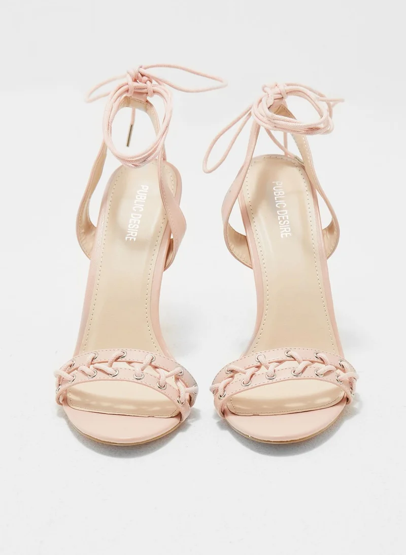 Public Desire X VIPD Collection Jayde Pierce Scene Corset Lace Up High Heels