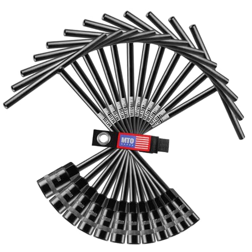 MTO T-Handle Metric Socket Wrench Set, 6-Point (6mm-15mm, 17mm, 19mm) with Hanging Organizer Strap, Cr-V Steel Lug Wrench Hex Socket for Motorcycle Car Bicycle Repair (12 Pack) - Image 1