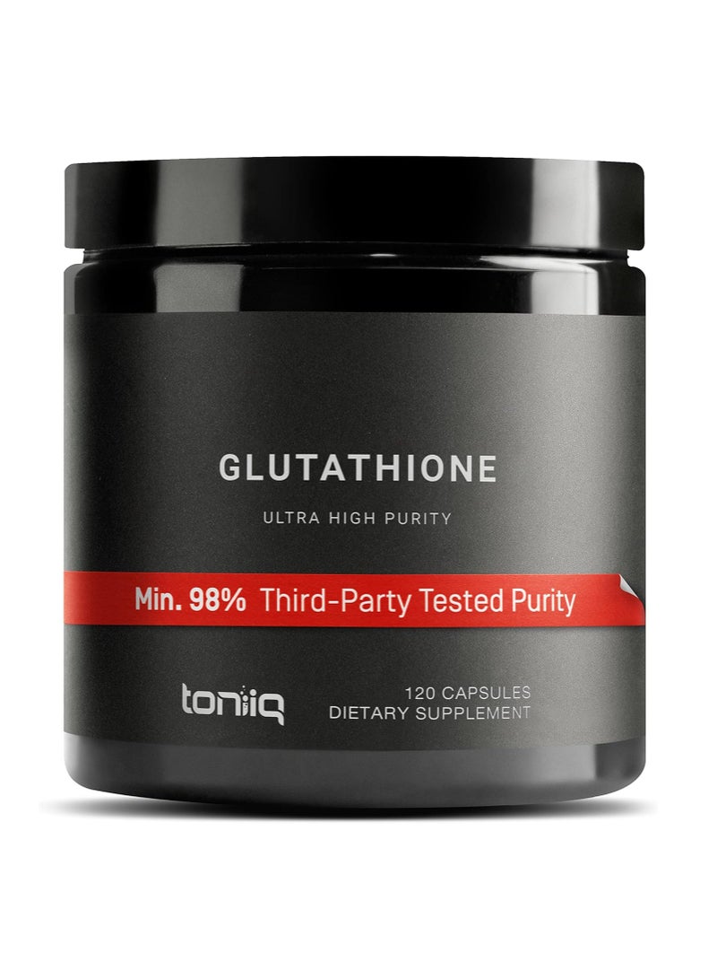 تونيق كبسولات الجلوتاثيون فائقة القوة - تركيبة مركزة 1000 ملغ، 120 كبسولة، مكمل غذائي منخفض الجلوتاثيون - Image 1