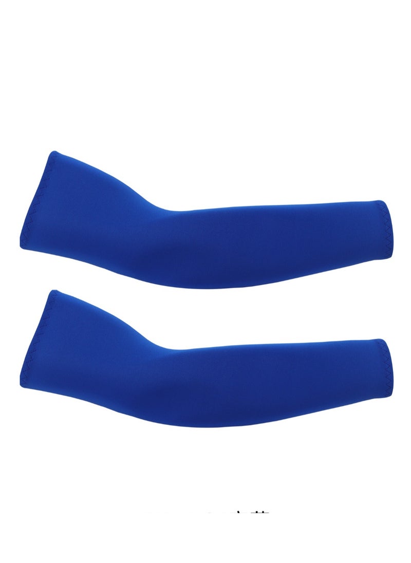 Loquat Sunshade Sports Outdoor Cycling Driving Gloves Arm Covers Ice Sleeves Deep  Blue 