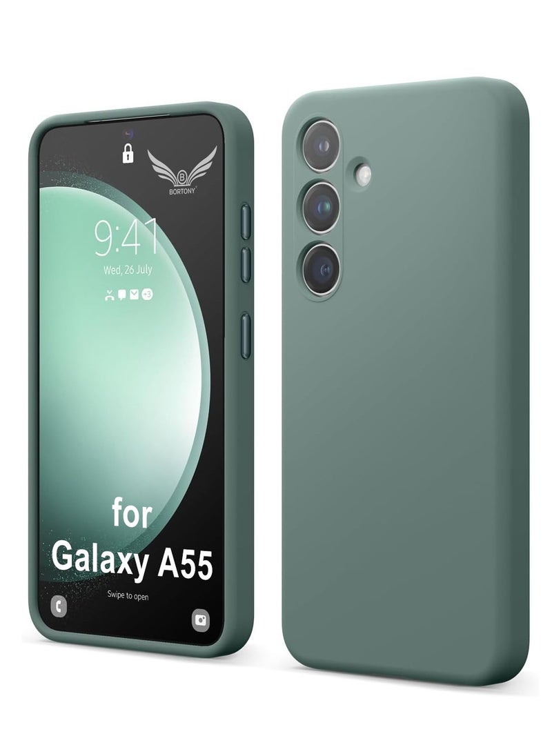 BORTONY Samsung Galaxy A55 Case Cover Flexible Soft Silicone Slim Fit Case for Galaxy A55 Anti Scratch with Inside Microfiber Lining Shockproof Protective Phone Case for Galaxy A55 Case 6.6 inch  - Image 1