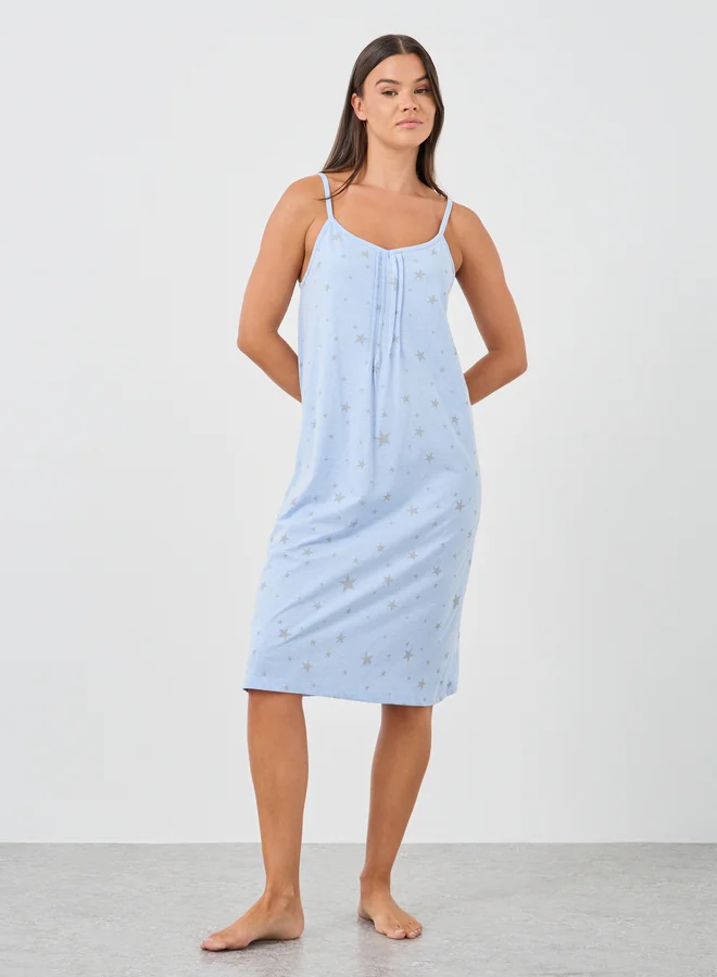 Styli Styli Textured Striped Buttoned Shirt and Pyjama Set