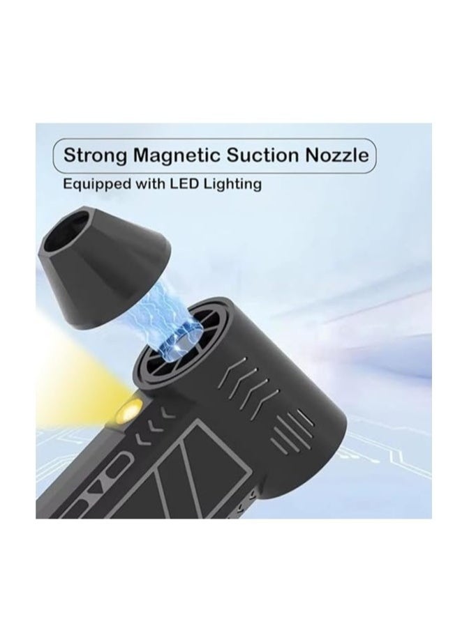Generic - Electric Air Blower Gun & Small Hand Fan with Turbo Blades,Portable Turbo Fan with LED Light, 130000rpm Blower Fan, Speed Adjustment, Mini Wind Blower BBQ Fan, Efficient Cleaning for Cars Computers Keyboards Sofas, 5000mah TypeC Fast Charging with Case - Image 1