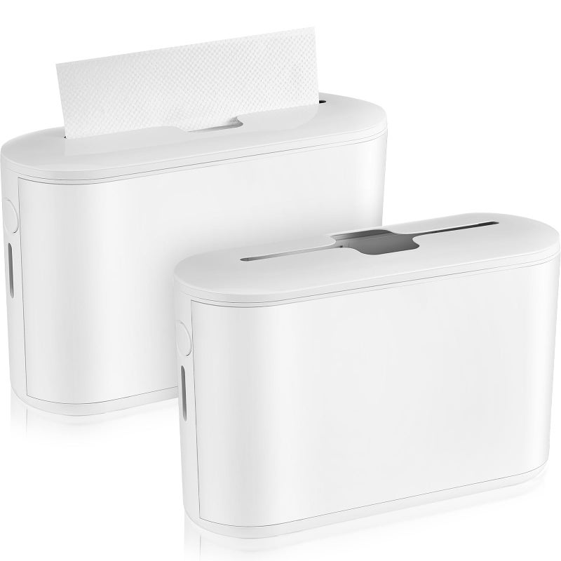 Mifoci Mifoci 2 Pcs Paper Towel Dispenser Countertop Bathroom Multifold Hand Paper Towel Holder Dispenser for Toilet Bedroom KitchenWhite