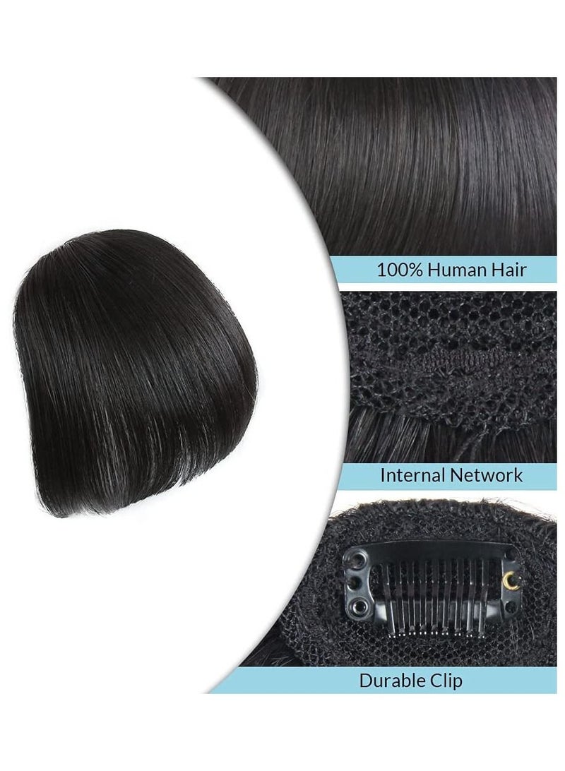 إستيل شعر بشري طبيعي حقيقي مسطح الانفجارات اليدوية المربوطة بمشابك الموضة في إطالة الشعر الطبيعي الأسود المسطح الانفجارات - Image 4