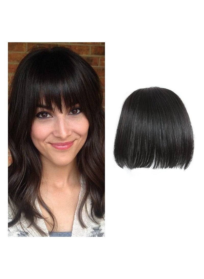 إستيل شعر بشري طبيعي حقيقي مسطح الانفجارات اليدوية المربوطة بمشابك الموضة في إطالة الشعر الطبيعي الأسود المسطح الانفجارات - Image 1