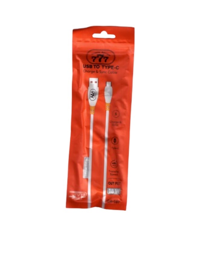777 18W fast charging USB to Type-C cable - high-speed data transfer and synchronization - Image 1