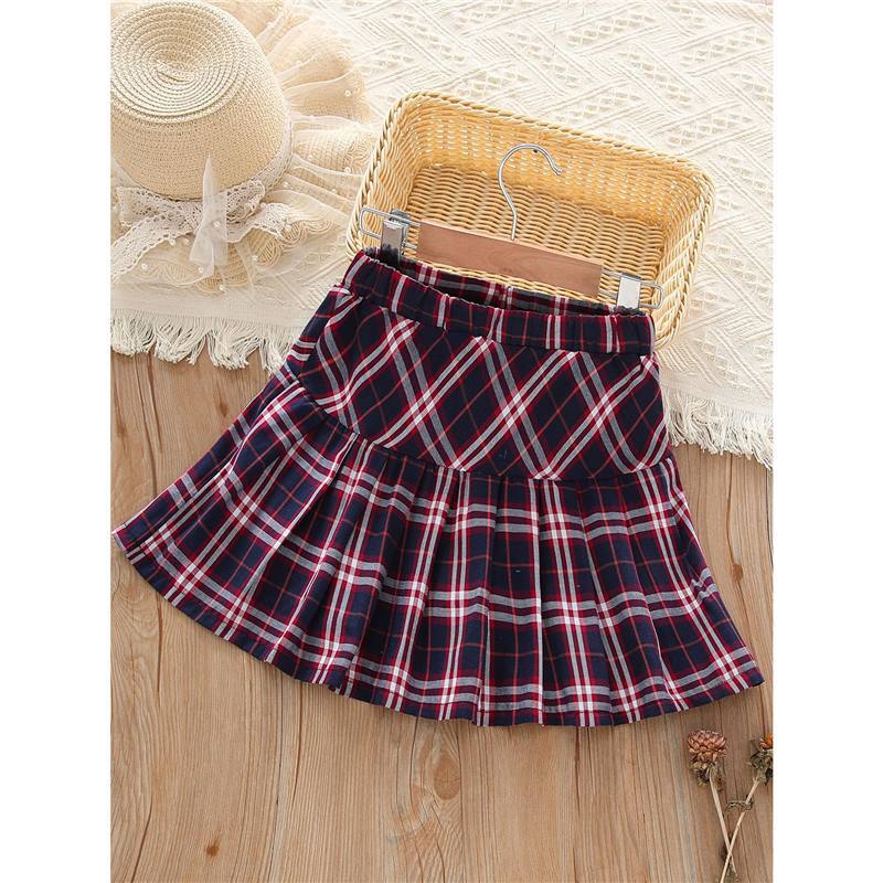 Girls Skirt Summer Style Plaid Skirt Internet Celebrity Jk Skirt Thin Large Kidsren Pleated Skirt Pure Cotton - Image 3
