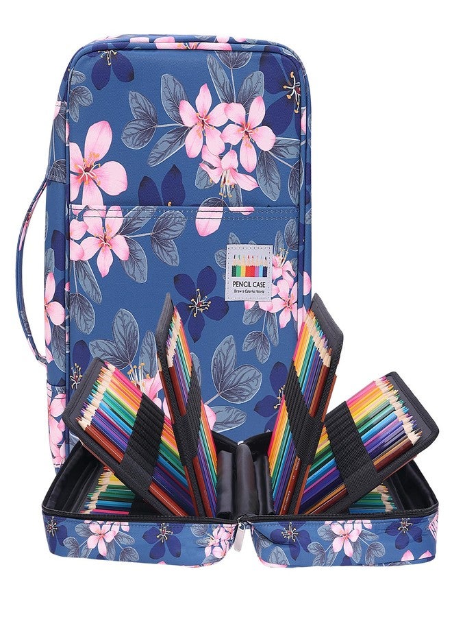 BOMKEE حافظة أقلام كبيرة السعة من بومكي للبالغين، 304 فتحة، حقيبة تنظيم أقلام متعددة المقصورات لأقلام التلوين، الأقلام المميزة، أقلام الجل (زهور ماغنوليا، 304) - Image 1