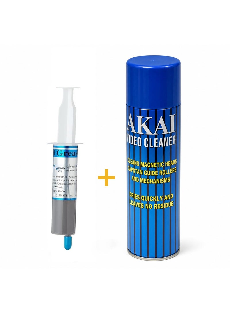 أكاي باندل صيانة الإلكترونيات: سبراي تنظيف جاف ومعجون حراري لتبريد المعالج | Electronics Care Bundle: Video Cleaner & Thermal Grease - Image 1