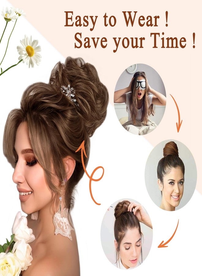 MORICA Messy Bun Hair Piece for Women - Elastic Wavy Curly Fake Bun Hair Extension Chignon Ponytail Hairpieces for Women (Ash Blonde & Bleach Blonde) - Image 5