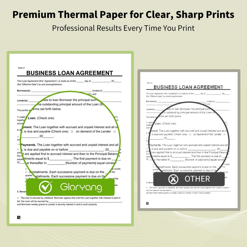 Gloryang Thermal Printer Paper 8.5''x11'' US Letter Size, 4 rolls, 100 sheets, Thermal Paper Quick-Dry, Advanced Clear Printing, Compatible with Gloryang & JADENS PD-A4 Thermal Printer - Image 5