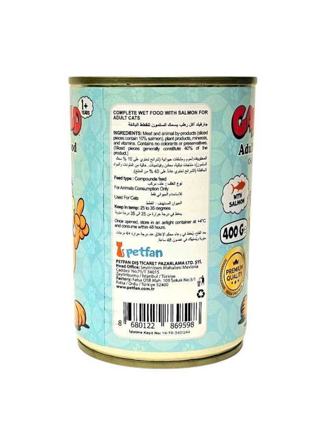 Garfield Wet Cat Food For Adult Cats Salmon 400g × 12 Pcs | Premium Omega Rich Adult Food | Healthy Nutritious Shiny Coat Easy Digestion Canned Food For Home - Image 3