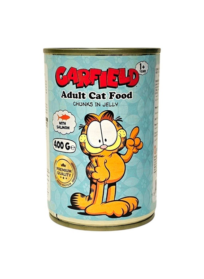 Garfield Wet Cat Food For Adult Cats Salmon 400g × 12 Pcs | Premium Omega Rich Adult Food | Healthy Nutritious Shiny Coat Easy Digestion Canned Food For Home - Image 2