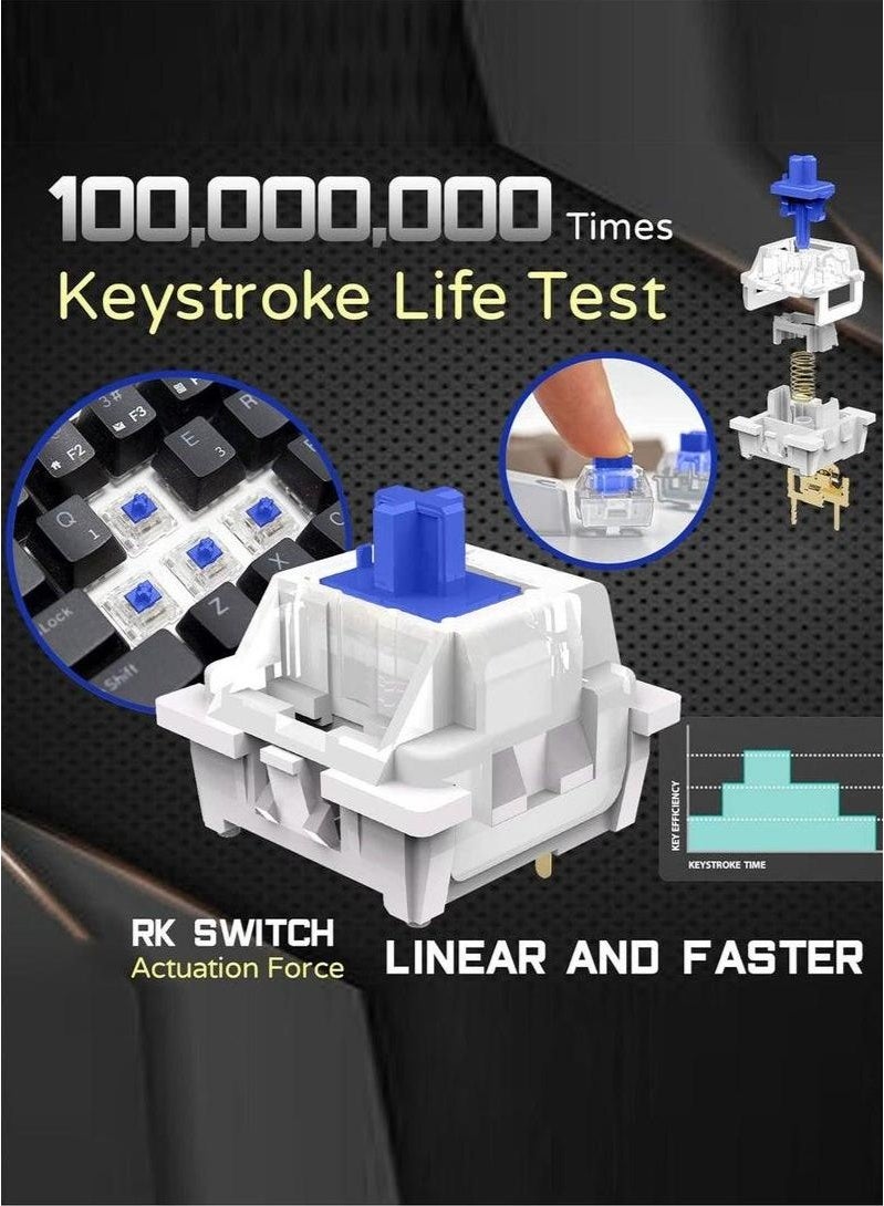 Mechanical Keyboard, Multi-Platform Support (Windows/Mac/Linux/Tablet), 61-Key RGB Backlit Brown Switch Gaming Keyboard - Image 2