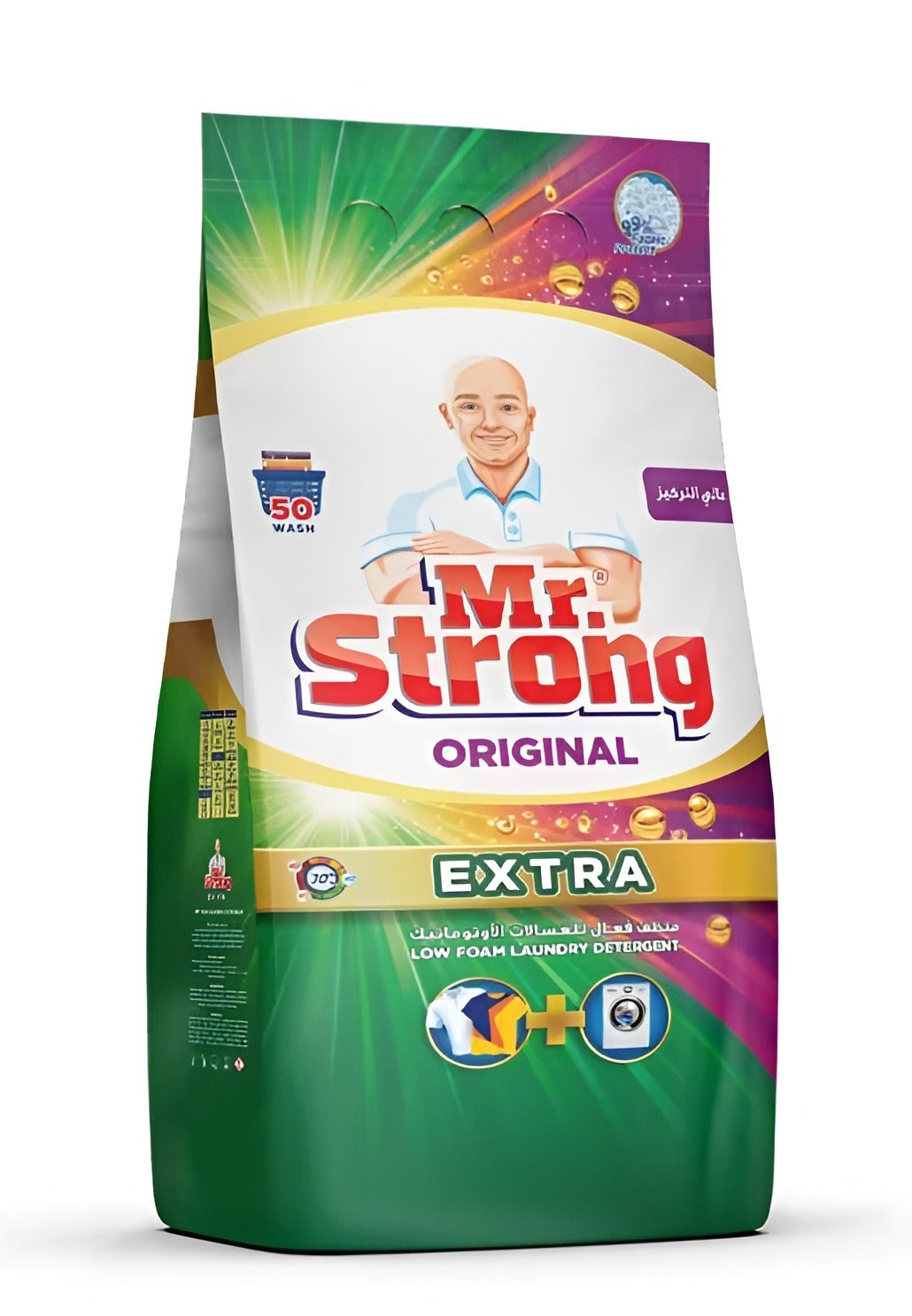 Mr. Strong Original Laundry Detergent Powder 4kg – Low Foam Family Pack – 50 Washes – Powerful Stain Removal – Color Protection – Long-Lasting Freshness – Suitable for All Fabrics – Front & Top Load