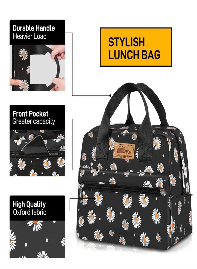 HOMESPON Insulated Lunch Bag for Women Men Lunch Box Cooler Lunch Tote for Work Picnic (Daisy) - Image 2