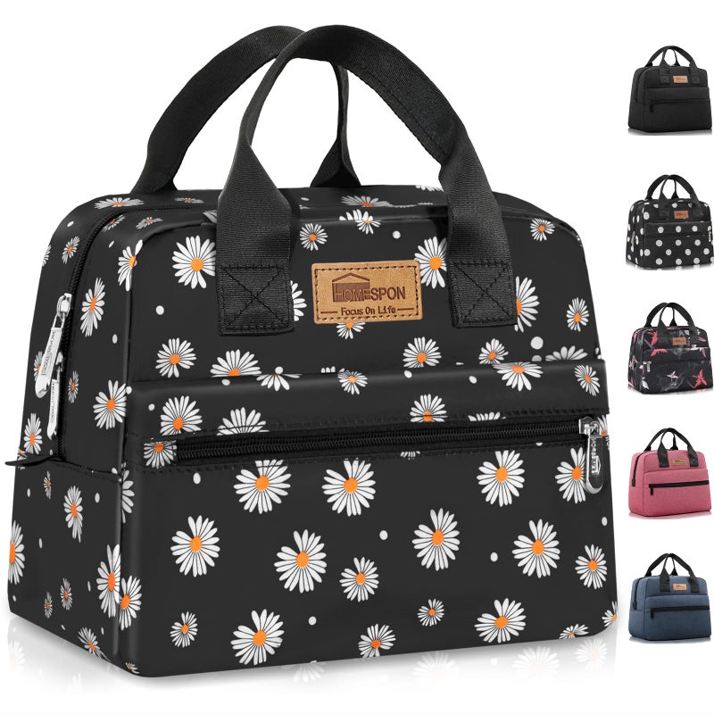 HOMESPON Insulated Lunch Bag for Women Men Lunch Box Cooler Lunch Tote for Work Picnic (Daisy) - Image 1