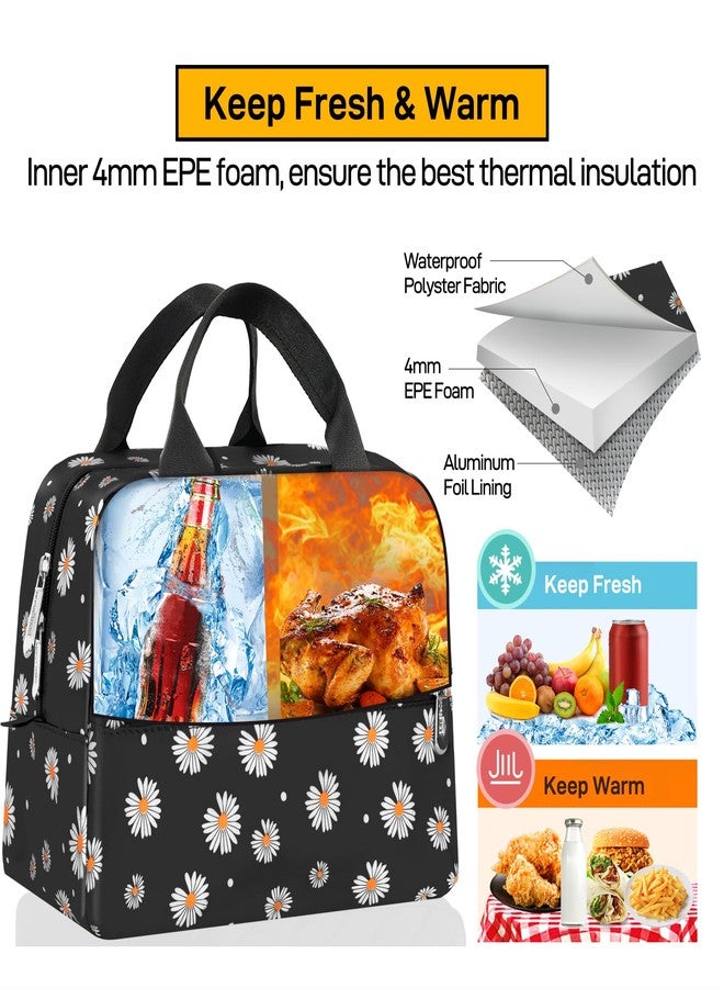 HOMESPON Insulated Lunch Bag for Women Men Lunch Box Cooler Lunch Tote for Work Picnic (Daisy) - Image 5
