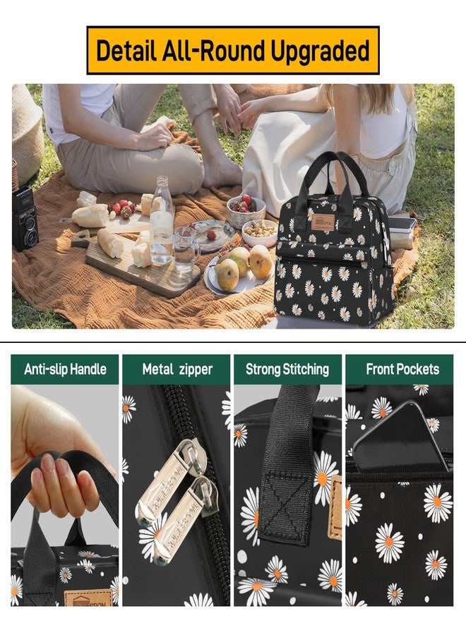 HOMESPON Insulated Lunch Bag for Women Men Lunch Box Cooler Lunch Tote for Work Picnic (Daisy) - Image 4