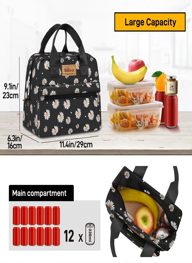 HOMESPON Insulated Lunch Bag for Women Men Lunch Box Cooler Lunch Tote for Work Picnic (Daisy) - Image 3