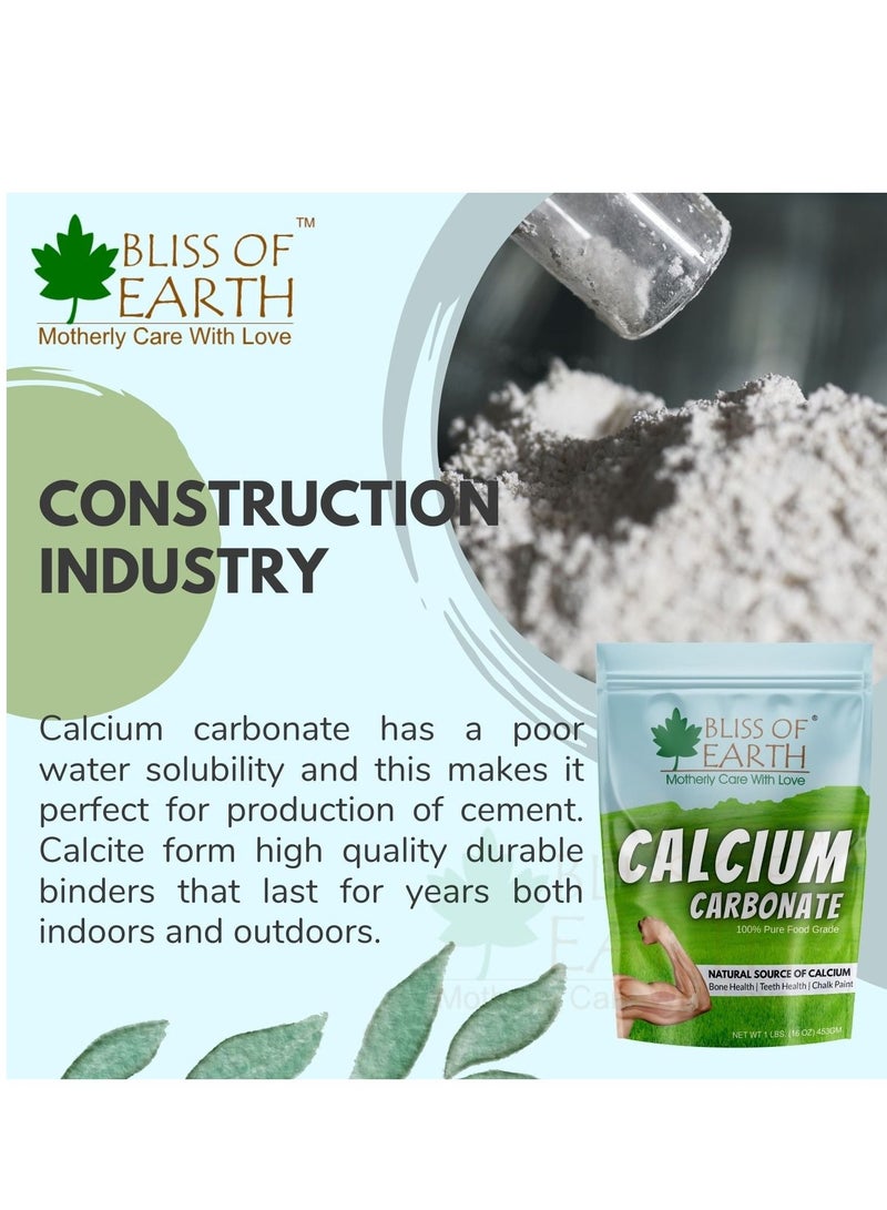 Bliss of Earth 32 oz Calcium Carbonate Powder Food Grade For Strong Bones & Teeth Natural Antacid 907GM - Image 3