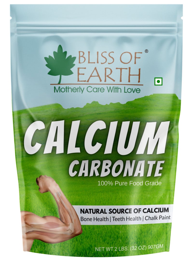 Bliss of Earth 32 oz Calcium Carbonate Powder Food Grade For Strong Bones & Teeth Natural Antacid 907GM - Image 1