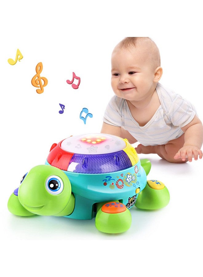 iPlay, iLearn Baby Musical Turtle Toy, Spanish English Bilingual Learning, Toddler Crawling Toys W/ Light & Sound, Infant Development Educational Birthday Gifts 6 7 8 9 10 12 Month 1 Year Old Boy Girl - Image 1
