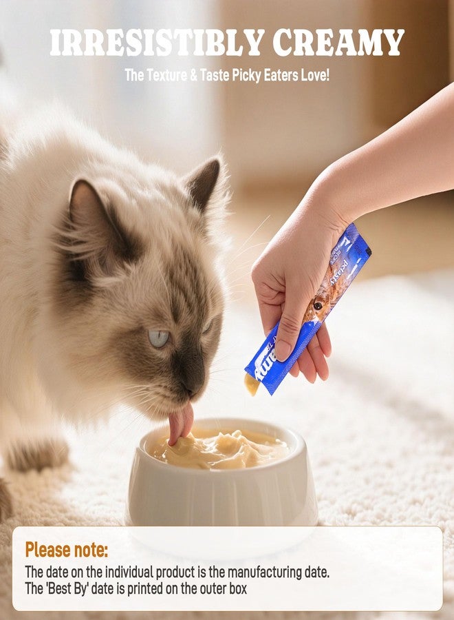 PETASTY Squeezable Stick Lickable Cat Treats, Grain-Free, Chicken Soft Creamy Puree with Vitamin E, High Protein Wet Cat Treat, No Artificial Additives for Daily Interactive Training Reward, 20 Tubes - Image 4