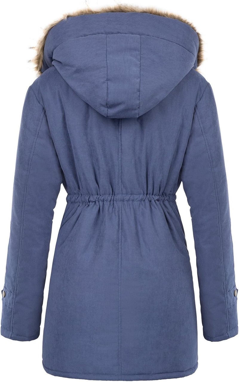 GRACE KARIN Women's Hooded Warm Winter Parka Jacket - Navy Blue - Image 2