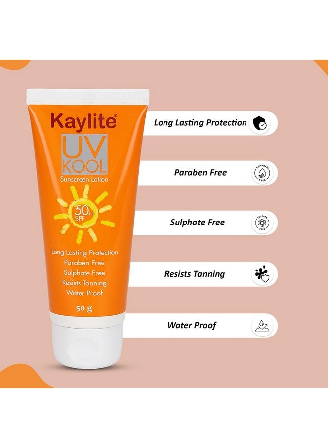 Kaylite UV KOOL Sunscreen Lotion SPF 50 PA++ | UVA/B & Blue Light Protection for Men & Women | Oily, Dry, Sensitive & Combination Skin | 50g for All Skin Types (Pack of 2) - Image 3