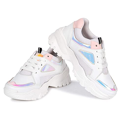 Amico Comfotable Lightweight Casual Sneaker For Women/Girls White, 7 UK - Image 2