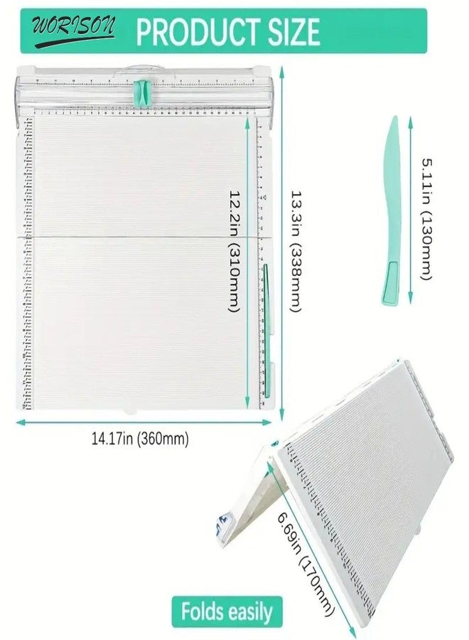 Worison Foldable Multipurpose 12 x 12 Inch Scoring Board for Scrapbooking, Art & Craft, Paper Trimming Etc - Image 2