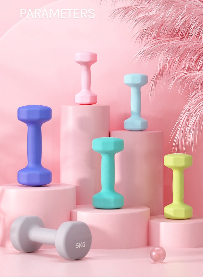 3 Pair of Dumbbell Set Home Yoga Fitness Elliptical Colorful Dumbbell Set with Dumbbell Rack