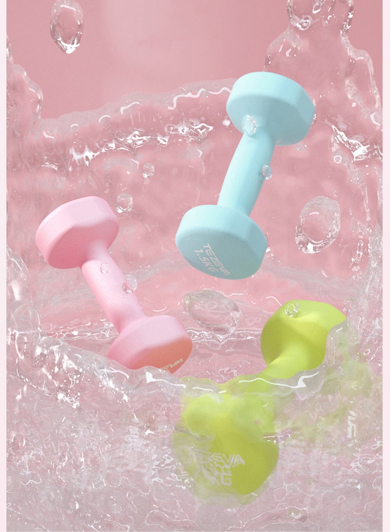 3 Pair of Dumbbell Set Home Yoga Fitness Elliptical Colorful Dumbbell Set with Dumbbell Rack