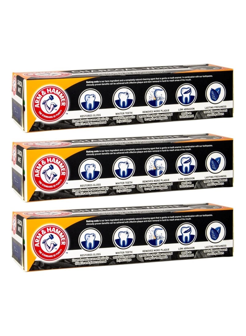 Arm & Hammer ARM & HAMMER Charcoal White Toothpaste 75ml 3PCS