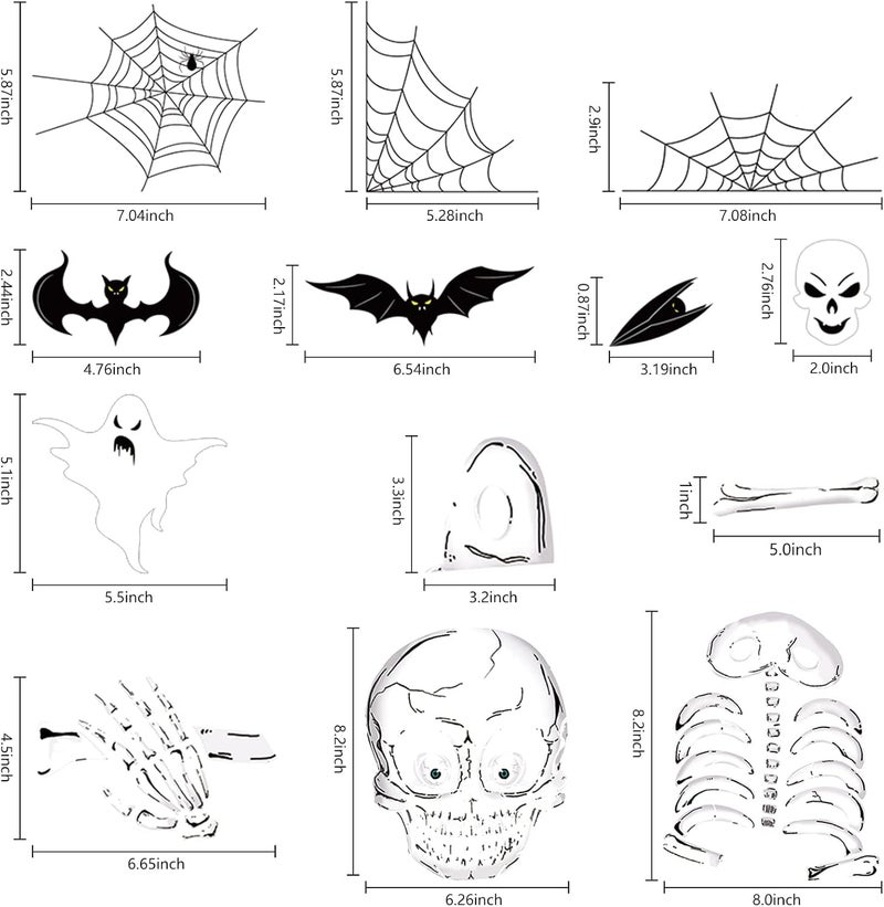 KUCHEY 140PCS Halloween Window Clings Decor for Halloween Decorations, Double Side Window Stickers Removable Glass Decals for Party Decorations Indoor - Image 3