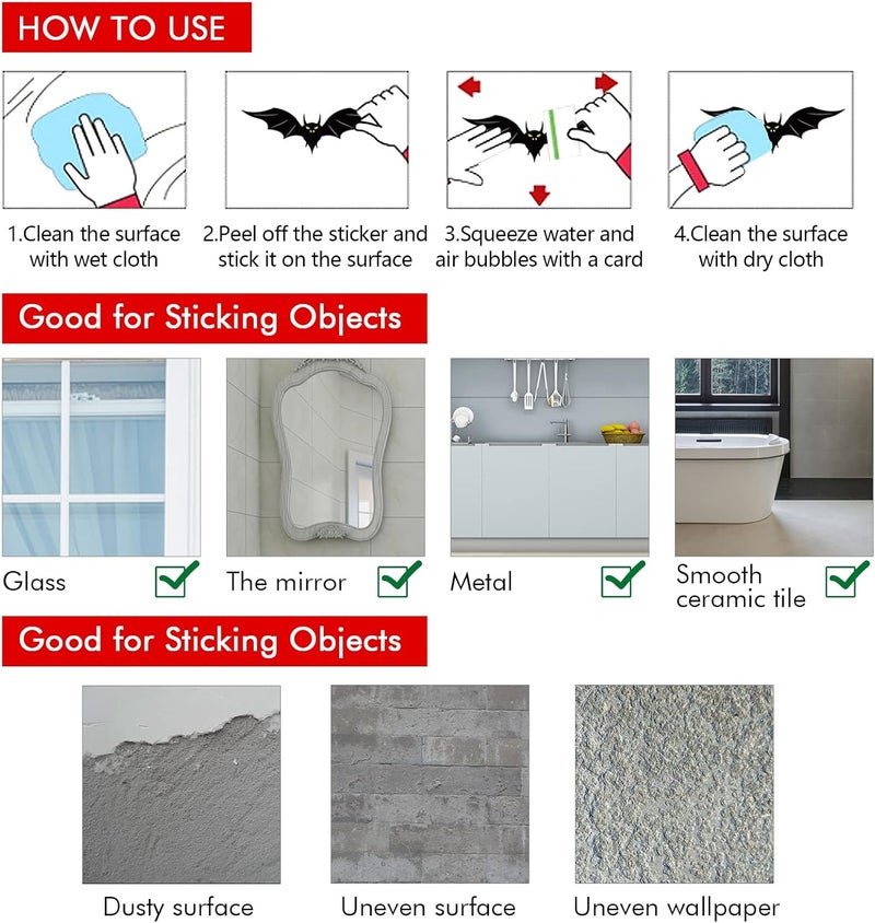 KUCHEY 140PCS Halloween Window Clings Decor for Halloween Decorations, Double Side Window Stickers Removable Glass Decals for Party Decorations Indoor - Image 4