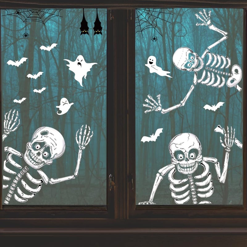 KUCHEY 140PCS Halloween Window Clings Decor for Halloween Decorations, Double Side Window Stickers Removable Glass Decals for Party Decorations Indoor - Image 1