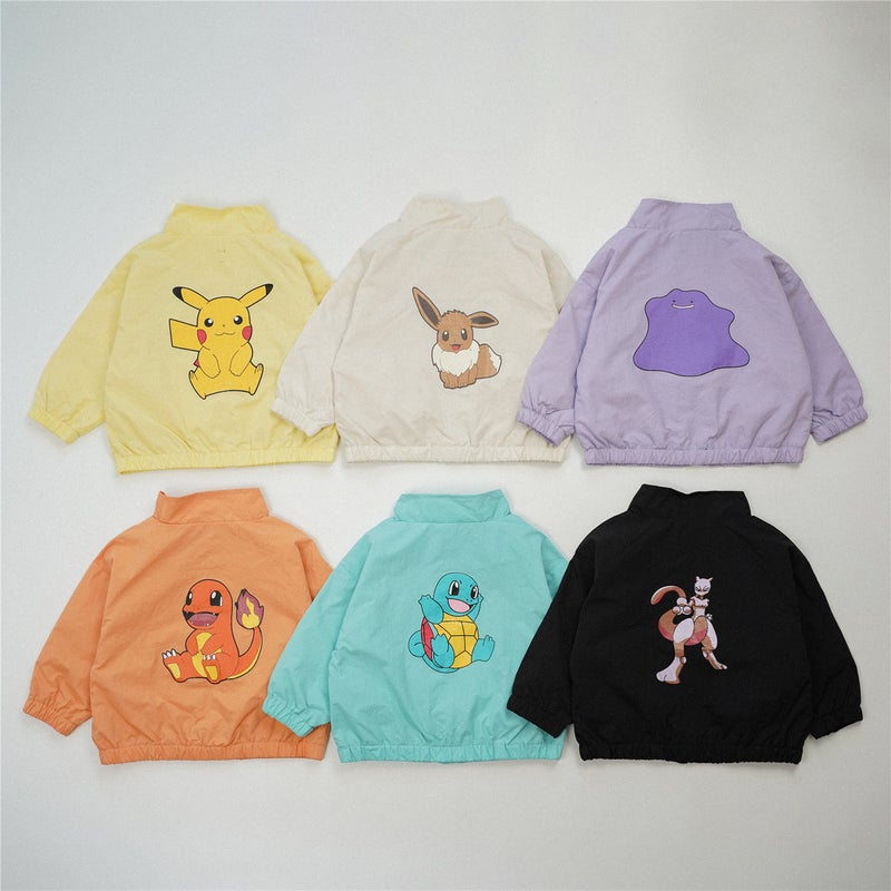 Childrens suit spring clothes boys zipper shirt girls Korean cartoon top shorts spring and summer childrens clothing wholesale Light green - Image 5
