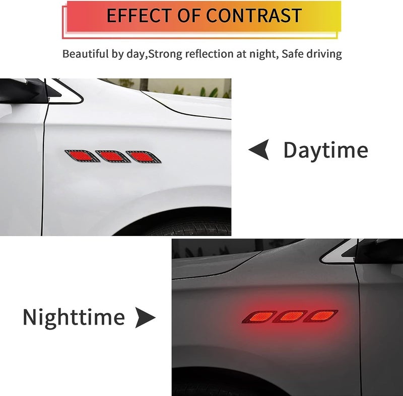 US1984 Car Reflective Stickers Side Marker Fender Bumper Safety Warning Sticker Universal Strong Reflector Warning Anti-Scratch Protector Decal Stickers for Car Night Visibility (Fender red) - Image 5