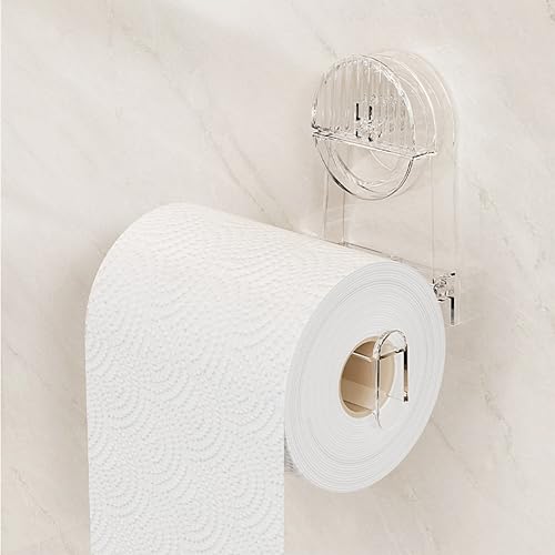 NEVADRILL Wall Mounted Toilet Paper Holder | Easy Vacuum Lever Lock Mechanism | PET Tissue Dispenser for Bathroom, Washroom & Hotel Use | Waterproof & Removable Roll Holder [ND-13817] - Image 1