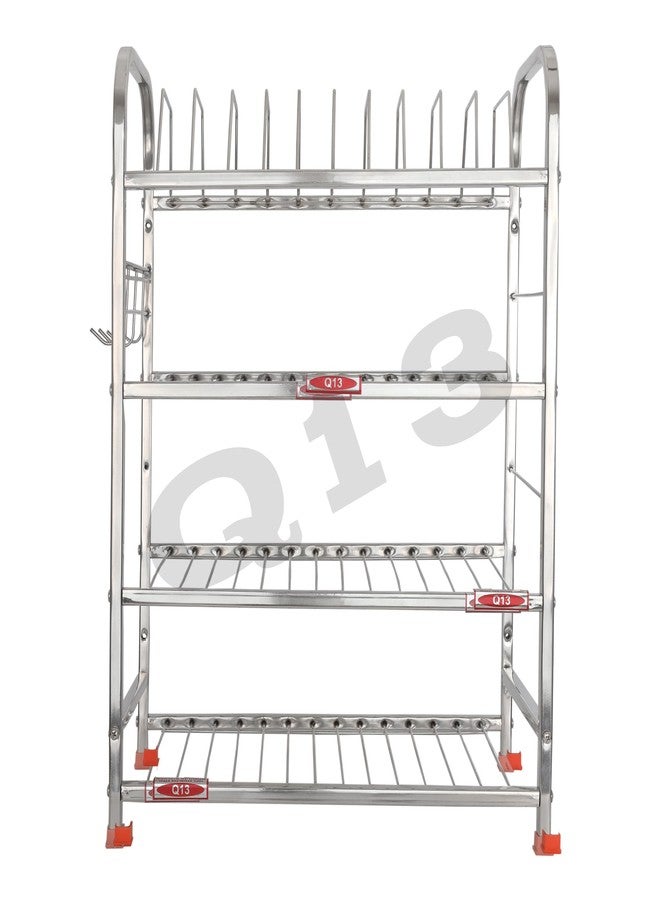 D.k 11 Stainless Steel Shelf Wall Mount Kitchen Dish Racks | Dish Rack with Cutlery and Plate Spoon Kitchen Utensil Stand | Modular Kitchen Bartan Stand (Size 18×24 inch) - Image 4