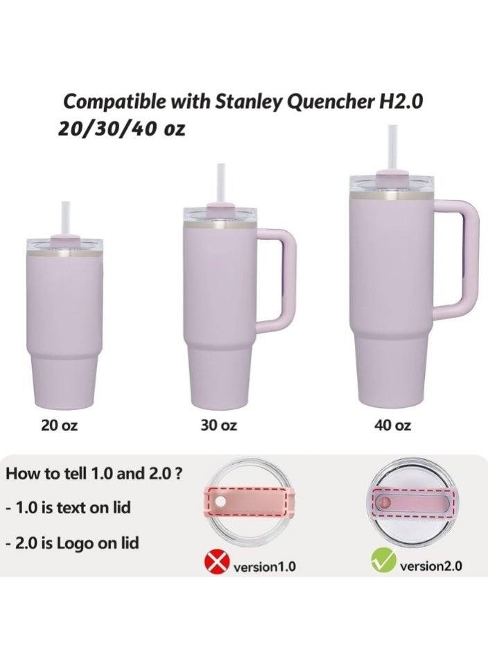 اس تي ان طقم مانع تسرب السيليكون لأكواب ستانلي - مجموعة ملحقات الأكواب سعة 30 أونصة و40 أونصة - يتضمن غطاء ماصة، وسدادة تسرب للغطاء، ومانع تسرب مربع - متوافق مع ستانلي كوينشر H2.0 فلو ستيت - أوركيد - Image 5