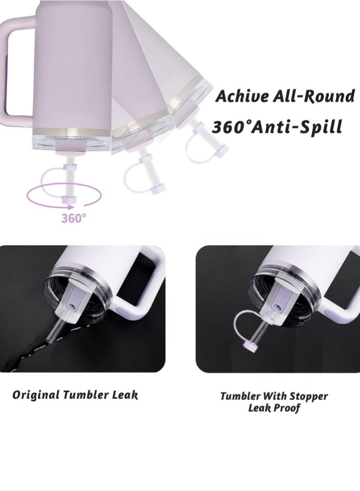 اس تي ان طقم مانع تسرب السيليكون لأكواب ستانلي - مجموعة ملحقات الأكواب سعة 30 أونصة و40 أونصة - يتضمن غطاء ماصة، وسدادة تسرب للغطاء، ومانع تسرب مربع - متوافق مع ستانلي كوينشر H2.0 فلو ستيت - أوركيد - Image 3