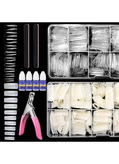 200Pcs Square Nail Tips And Glue, Clear Natural False Acrylic Nail Tips, Half Cover 10 Sizes French Artificial Nail Tips Manicure With Nail Clipper, Nail Files And Glue For Dip Powder - pzsku/Z6540B809666DB2271A16Z/45/_/1723295101/a920815f-e2c7-44e1-9f3e-ea3dfb0daf39