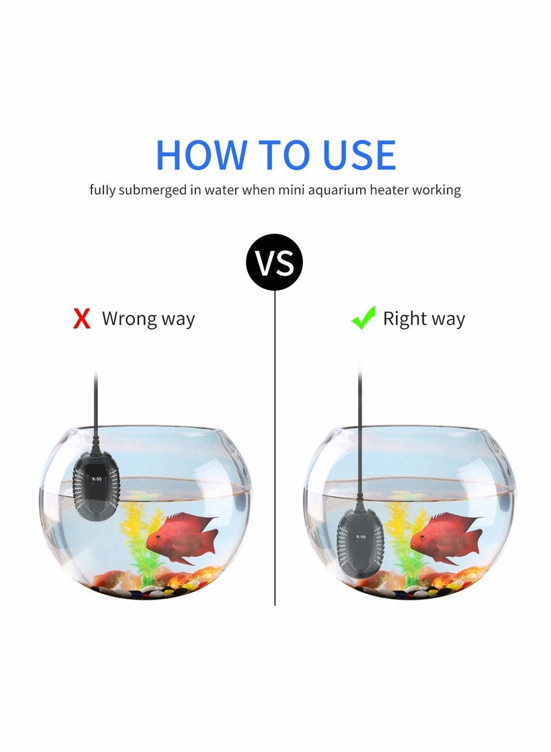 سيوسي مصغرة حوض السمك الرقمية مع عرض غاطسة سخان 50W ، والتعاقد من نوع التدفئة السريع الحرارة ، مع وحدة تحكم خارجي و المدمج في ميزان الحرارة ، ومناسبة للصيد والسلاحف - Image 3